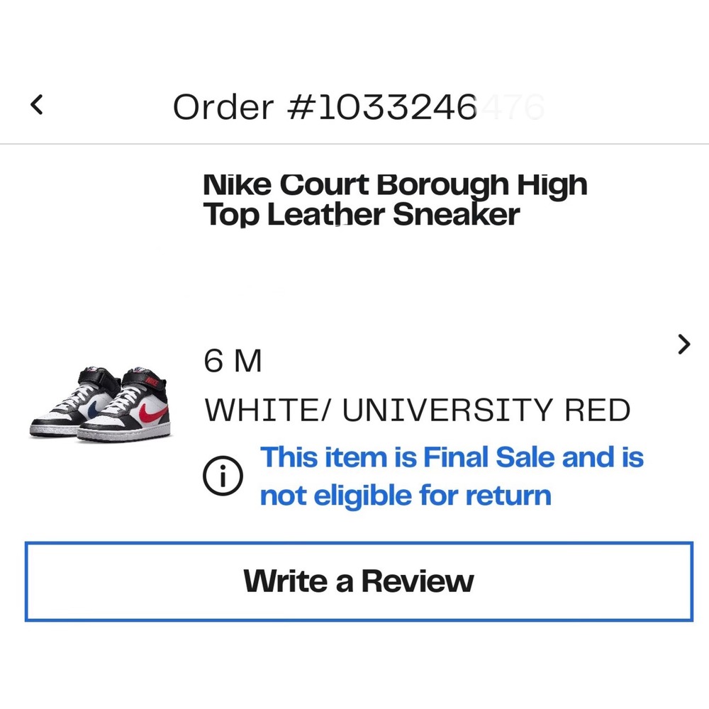 Nike Court Borough Mid 2 BG White University Red Black Blue Size 6Y DO5889 161 - Picture 10 of 10